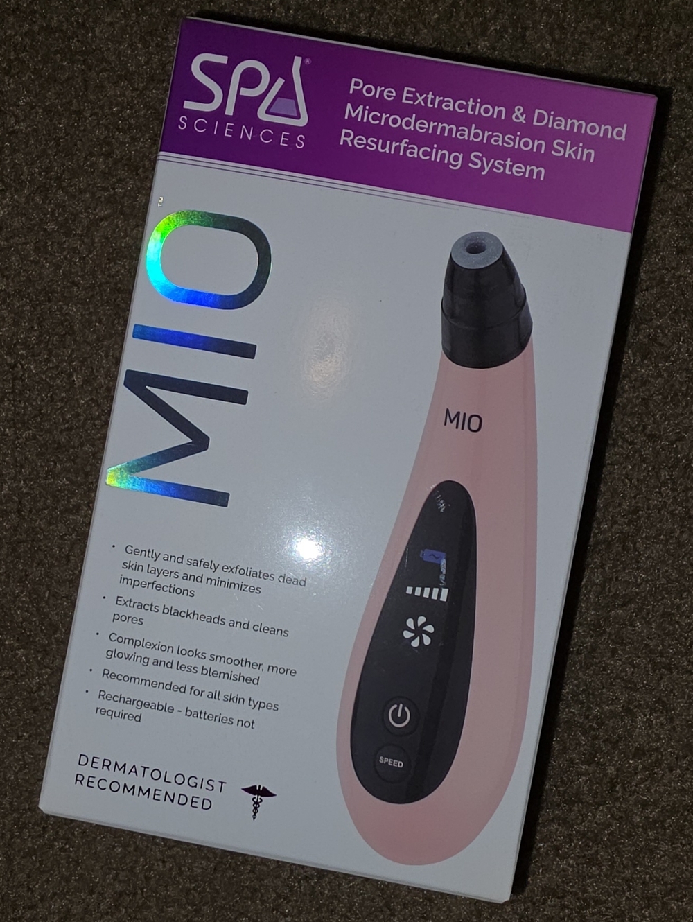 MIO Pore Extraction & Diamond Microdermabrasion Device - Pink